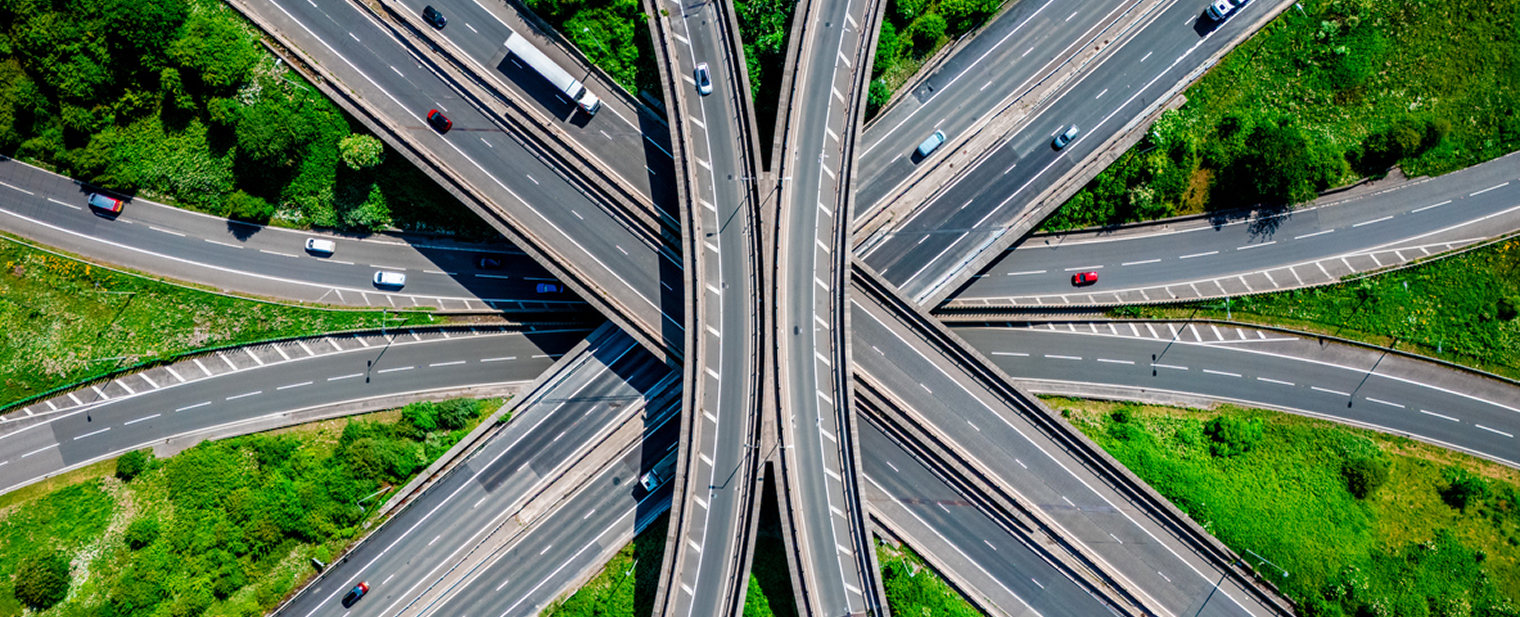Aerial view of highway